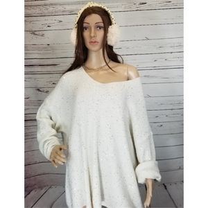 Every Sequin White Winter Sweater Size 2X